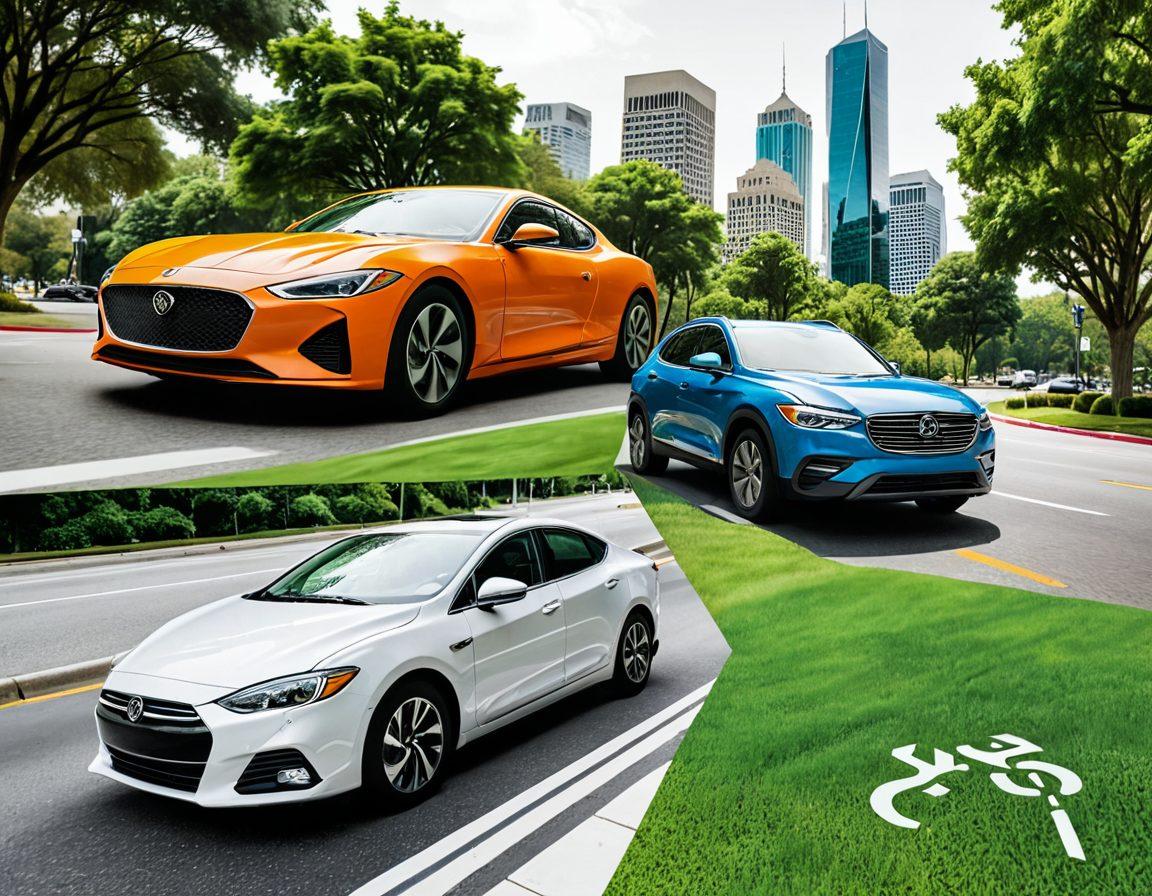 An elegant split-image showcasing two vehicles; one representing comprehensive coverage with scenic backgrounds of safe driving environments like a park or suburban area. The other side features a collision scenario with a car accident subtly integrated into a cityscape. Accents of dollar signs and insurance symbols float around the vehicles to signify cost-effectiveness. A bright and engaging color palette emphasizes positivity and security in automotive insurance. super-realistic. vibrant colors. white background.